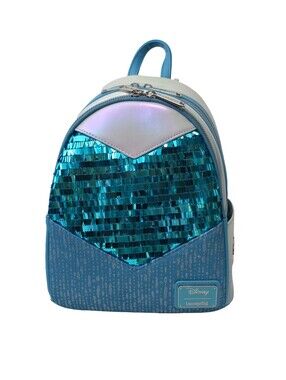 Loungefly Disney Frozen Elsa Glitter Sequin Cosplay Mini Backpack NWT